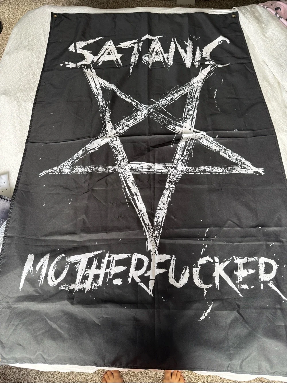 Blackcraft Cult Satanic Motherf*cker Pentagram Wall Flag
